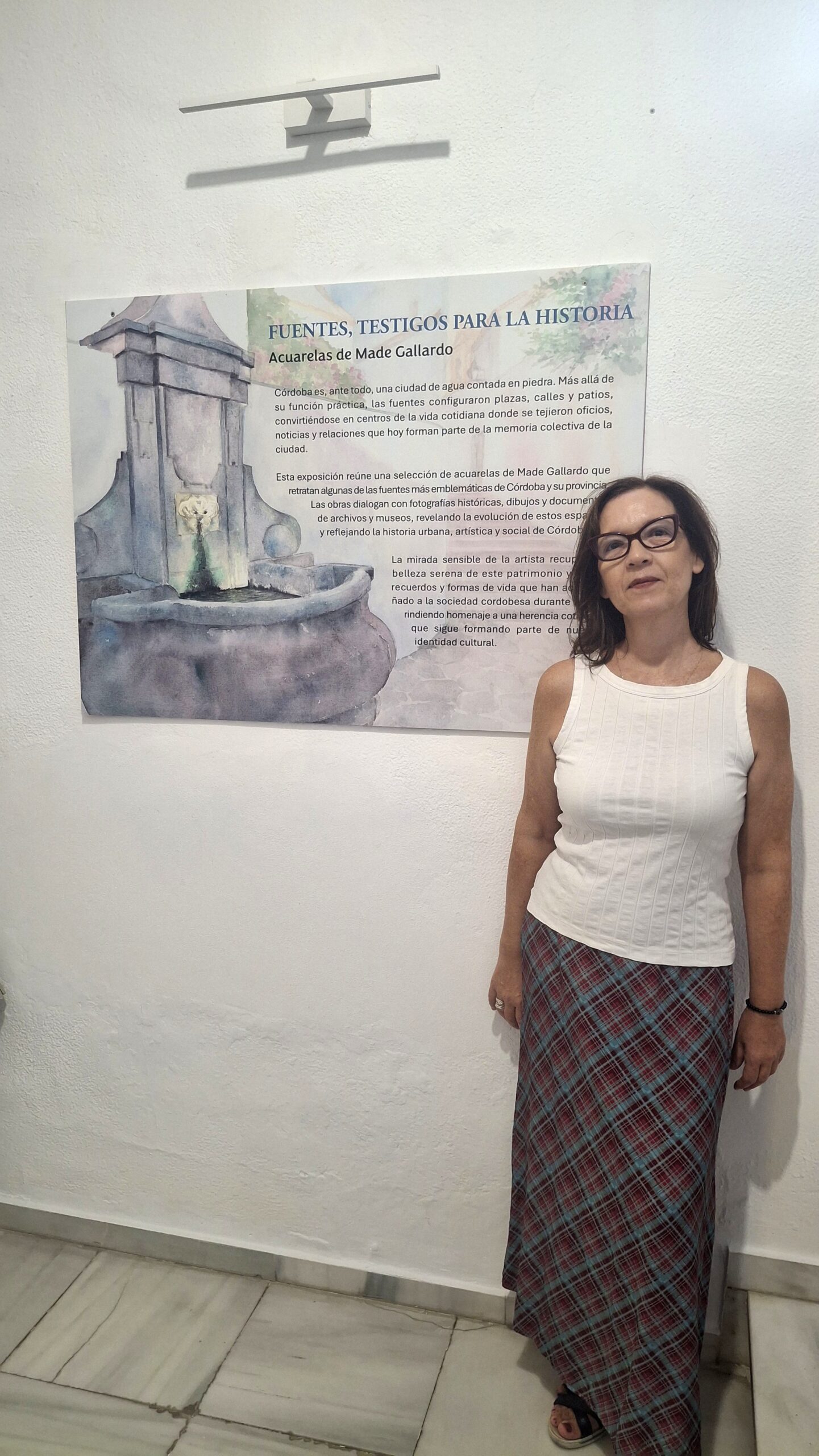 Made Gallardo en su exposición Fuentes, testigos para la historia